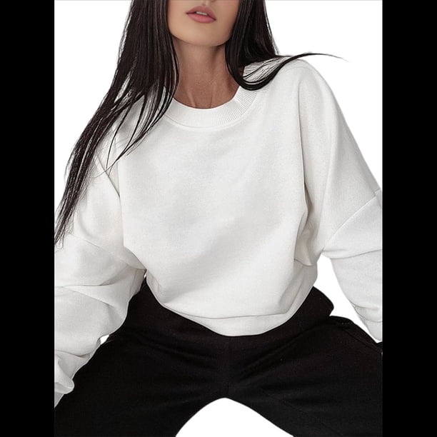 Sudaderas de Mujer con Cuello Redondo, Forro , Suéteres Oversize, Otoño 2025, Blusas Bonitas, Ropa Preppy Estilo-T M