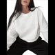 thumbnail image 1 of Sudaderas de Mujer con Cuello Redondo, Forro , Suéteres Oversize, Otoño 2025, Blusas Bonitas, Ropa Preppy Estilo-T M, 1 of 10