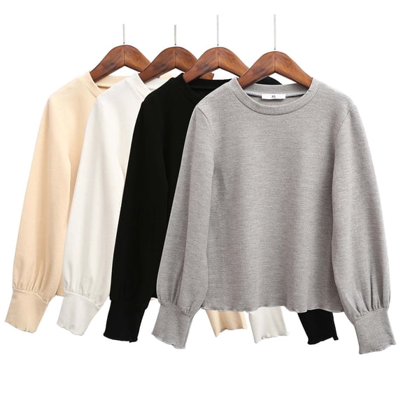 Jinhomg Baby Kids Cotton Tshirts Fall Comfy Full Sleeve Solid Tees Toddler Boys Girls Crewneck Warm Tops White 4Years