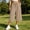 Beige, variant on BUIGTTKLOP Womens Capri Pants Baggy Cargo Wide Leg Cropped Sweatpants Drawstring Casual Jogger with Pockets