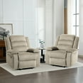 thumbnail image 7 of UIXE Manual Recliner Chair, Corduroy Reclining Sofa Chair with Overstuffed Armrests & Backrest for Living Room, Nursery Armchair Bedroom Reading Seat, Oatmeal, 7 of 7