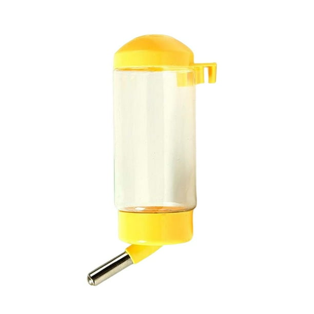 Bebedero para mascotas, portátil, lavable, bonito, boquilla de acero inoxidable, a prueba de fugas, 400ml, colgante recargable, bebedero sin Suministros de alimentación y agua para mascotas Amarillo Methold PT004403-04
