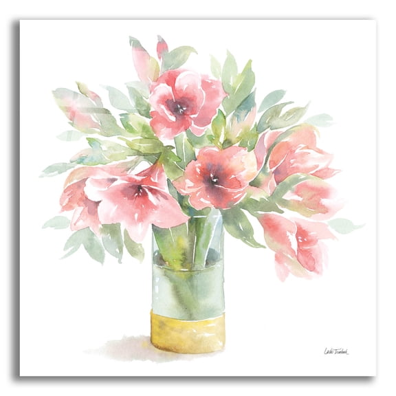 Epic Art 'Pink Amaryllis' by Leslie Trimbach Acrylic Glass Wall Art, 12" x 12"