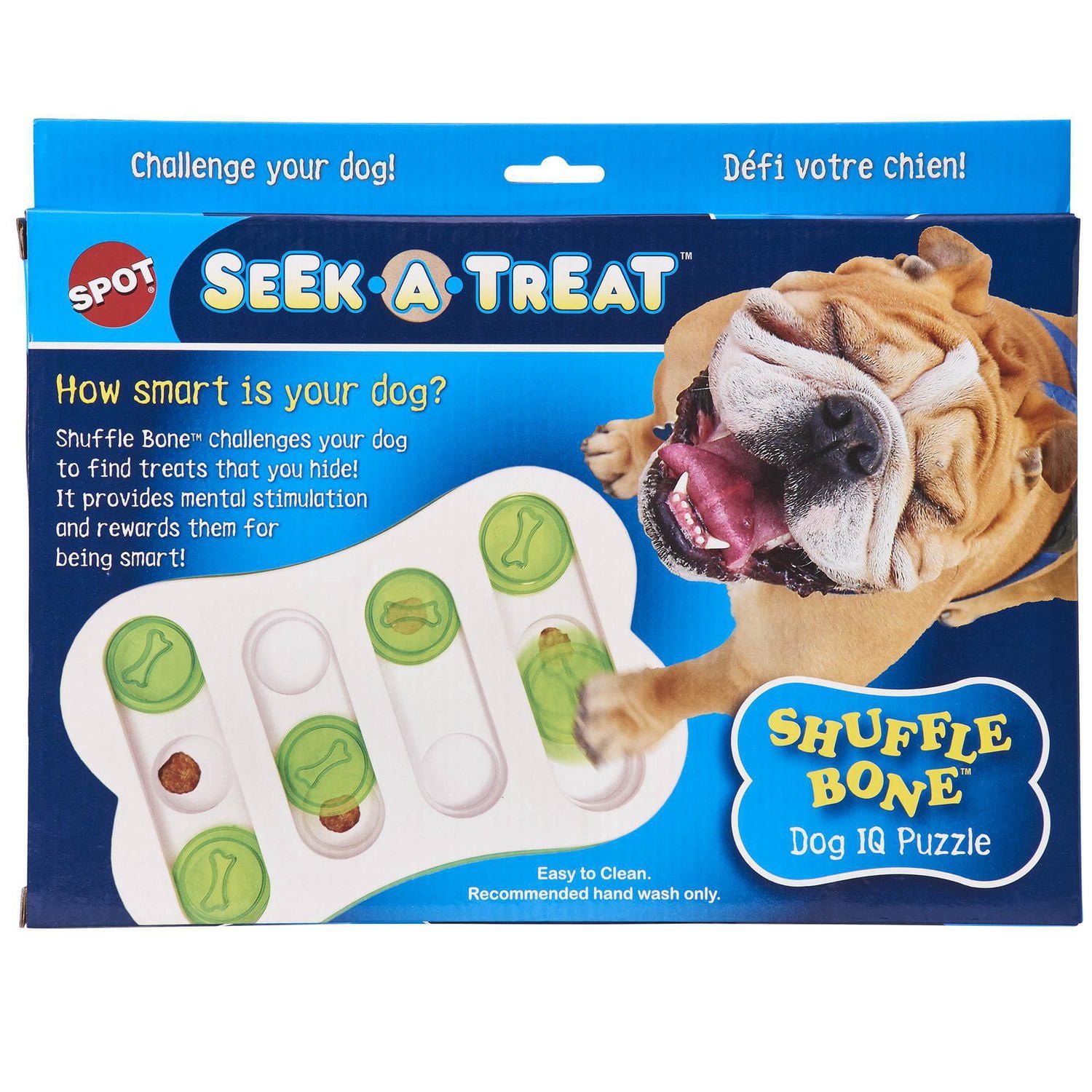 SPOT Ethical Pet Seek-A-Treat Shuffle Bone Interactive Dog Toy Puzzle