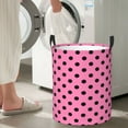 thumbnail image 5 of Goofa Rose red polka dots Printed Circular Hamper,Laundry Basket with Handles,Storage Baskets Foldable,Large Capacity Laundry Hamper-, 5 of 6