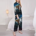 thumbnail image 3 of Picia Ocean Coral Turtle Pattern Women’s Long-Sleeve Sleepwear Set - Soft 2-Piece Loungewear with Pockets, Comfy PJs for Relaxing Nights-XX-Large, 3 of 7