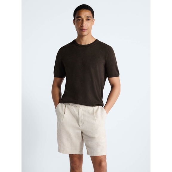 Free Assembly Men's Sweater Tee with Short Sleeves, Sizes S-3XL