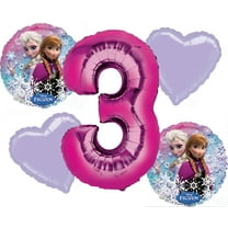 Frozen Balloon Bouquet 3rd Birthday 5 pcs - Party Supplies