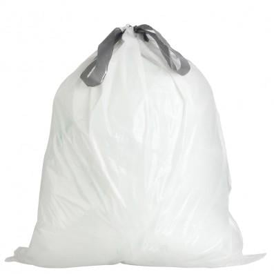 0.9 mil, AmazonBasics 12-16 Gallon Tall Kitchen Trash Bag with Draw String 