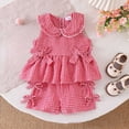thumbnail image 2 of KPOPLK Baby Clothes Cute Sleeveless Ruffles Vest Top Tank Tee and Shorts Toddler Girl Summer Outfit Set 9 12 18 Months 2T 3T 4T 5T(2-3 Years,Red), 2 of 7