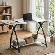 Sew Ready Comet Sewing Table Folding Top Adjustable Platfomr Black/White