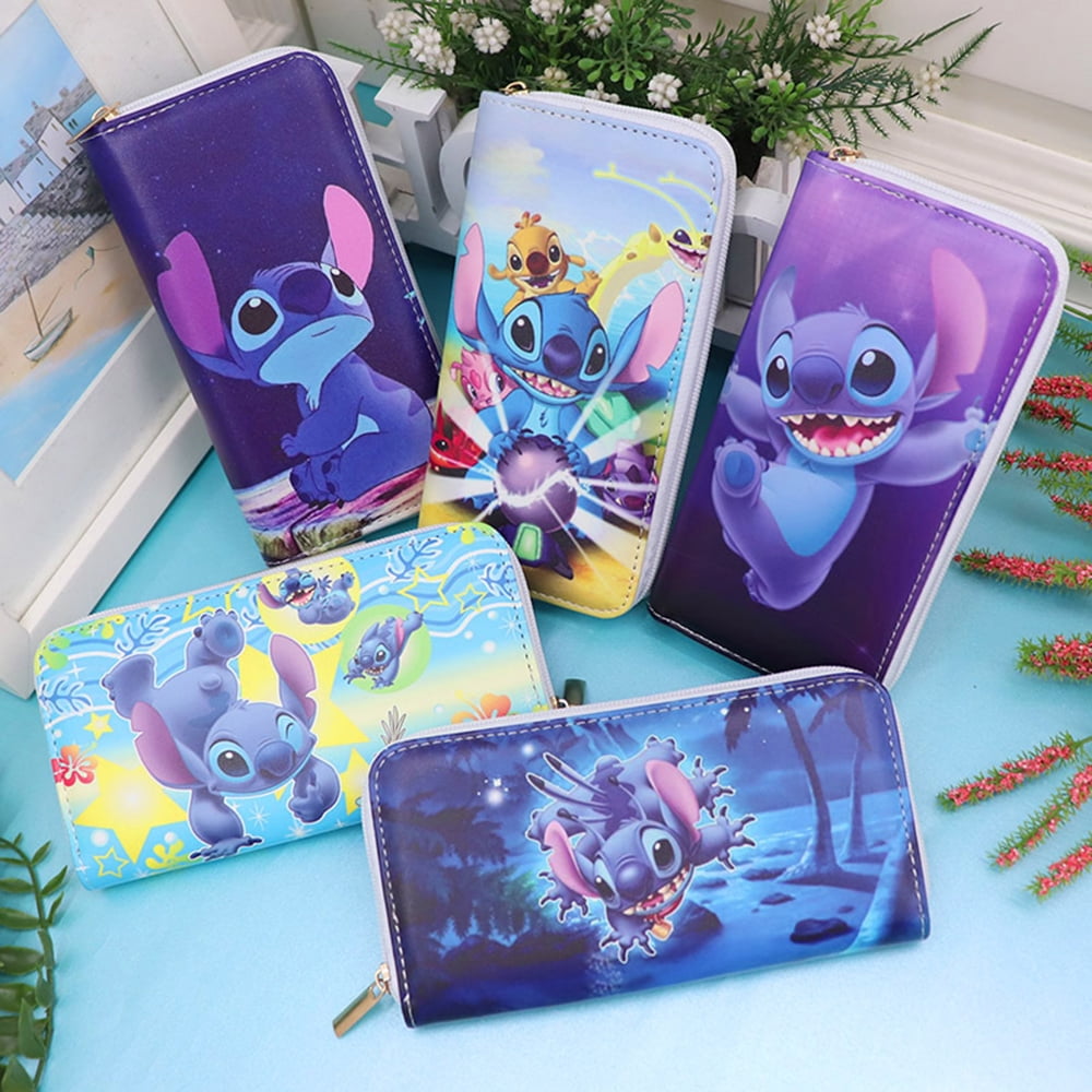 Lilo & Stitch Long Wallet Cute Cartoon Polka Dot Large Capacity Women