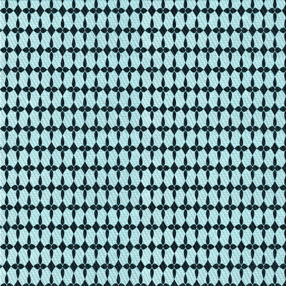 Ahgly Company Indoor Square Patterned Medium Teal Green Area Rugs, 4' Square