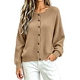 thumbnail image 6 of Enjoytime Womens Cardigan Crew Neck Button Down Long Sleeve Cardigans Sweater Fall Winter Cozy Casual Work Knit Jacket, 6 of 8