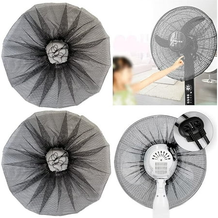 

2 Pack - 16 Fan Cover Washable Pedestal Fan Dustproof Cover Protect Kid Children Baby Finger Net Mesh Fan Guard Summer Home Fan Safety Dust Cover Perfect for Parents of Toddlers (Black)