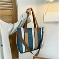 thumbnail image 5 of JeashCHAT Canvas Striped Tote Bag for Women, Large Capacity Shoulder Bag Handbag, Ladies Fashionable Casual Crossbody Bag for Travel, Work, 5 of 9