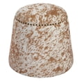 thumbnail image 2 of Uttermost Gumdrop Farmhouse Wood and Fabric Ottoman in Chestnut and White, 2 of 7
