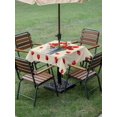 thumbnail image 4 of Outdoor Tablecloth with Umbrella Hole for Patio/Picnic/Party/Camping, Red Tulip Flowers Waterproof Table Cloth Square Cover Washable, Spring Floral Vintage Drum Country Yellow (60"x 60"), 4 of 8