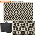thumbnail image 3 of Reversible Outdoor Area Mats, Plastic Waterproof Straw Rug, Large Floor Mat for Camping, Black & Beige, 5' x 8', 3 of 7