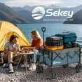 thumbnail image 7 of Sekey 220L Collapsible Foldable Wagon, 330lbs Weight Capacity Garden Wagon, Heavy Duty Folding Utility Beach Cart with Big All-Terrain Wheels & Drink Holders (Blue), 7 of 7