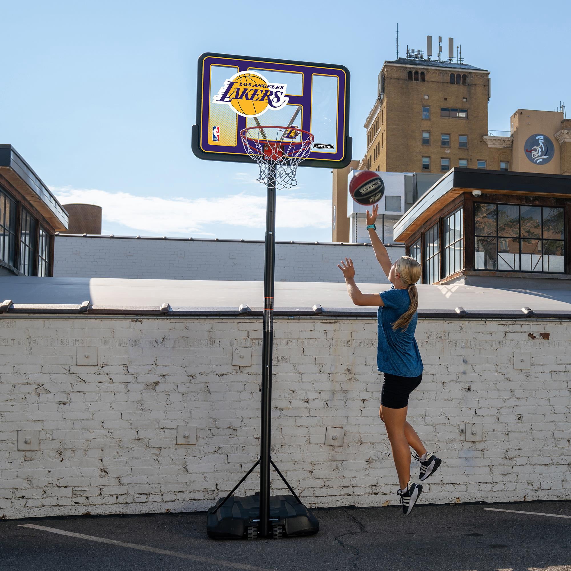 Lifetime NBA Los Angeles Lakers 44" Portable Basketball Hoop with Wheels - 7.5 to 10 Ft Adjustable Height