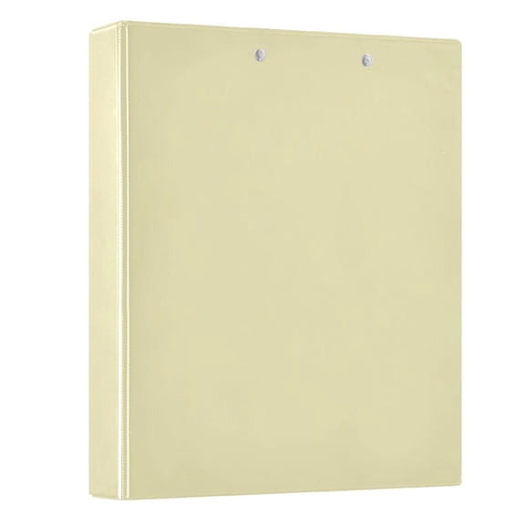 Pale Yellow Hardcover 3 Ring Binder 1.5” Round Rings Letter Size Paper Pockets for School Office Supplies
