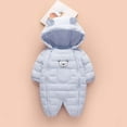 thumbnail image 2 of PureCasa Jumpsuit for Toddler Boys Girls Winter Warm Snowsuit Outwear Newborn Hooded Footed Romper Jumpsuit for 0-24 Months, 2 of 6