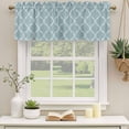 thumbnail image 2 of 2 Pack Blue Moroccan Valances for Windows Bedroom Living Room Window Treatments, Retro Country Geometric Quatrefoil Plaid Rod Pocket Valance Drapes Short Kitchen Curtains Over Sink 42"x12", 2 of 8