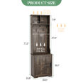 thumbnail image 3 of 77" Coat Rack Freestanding,  5 Hooks, 2 Open Cubbies & Shoe Cabinet, Space Saving Entryway Furniture for Hallway, 3 of 3
