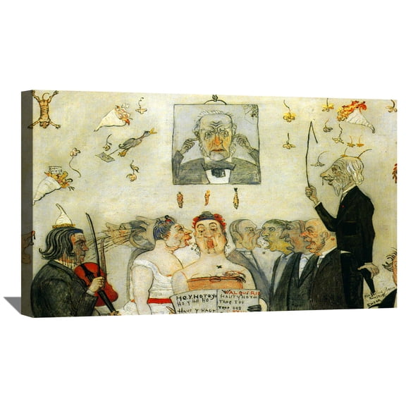 James Ensor Painting Art Print Au conservatoire Canvas Art Framed Wall Art