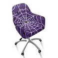 thumbnail image 2 of FOR U DESIGNS Spider Web Purple Pattern Dining Chair Slipcovers with Armrest, Anti-Dust Vanity Chair Cover Mid Back Wide Seat Accent Chairs Covers for Vanity Living Room Bedroom, 2 of 8