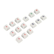 LaMaz 15 Pcs Gaming Keycaps Mahjong Pattern Cherry Height PBT Mechanical Keyboard Game Keycap Personalized Chinese Style