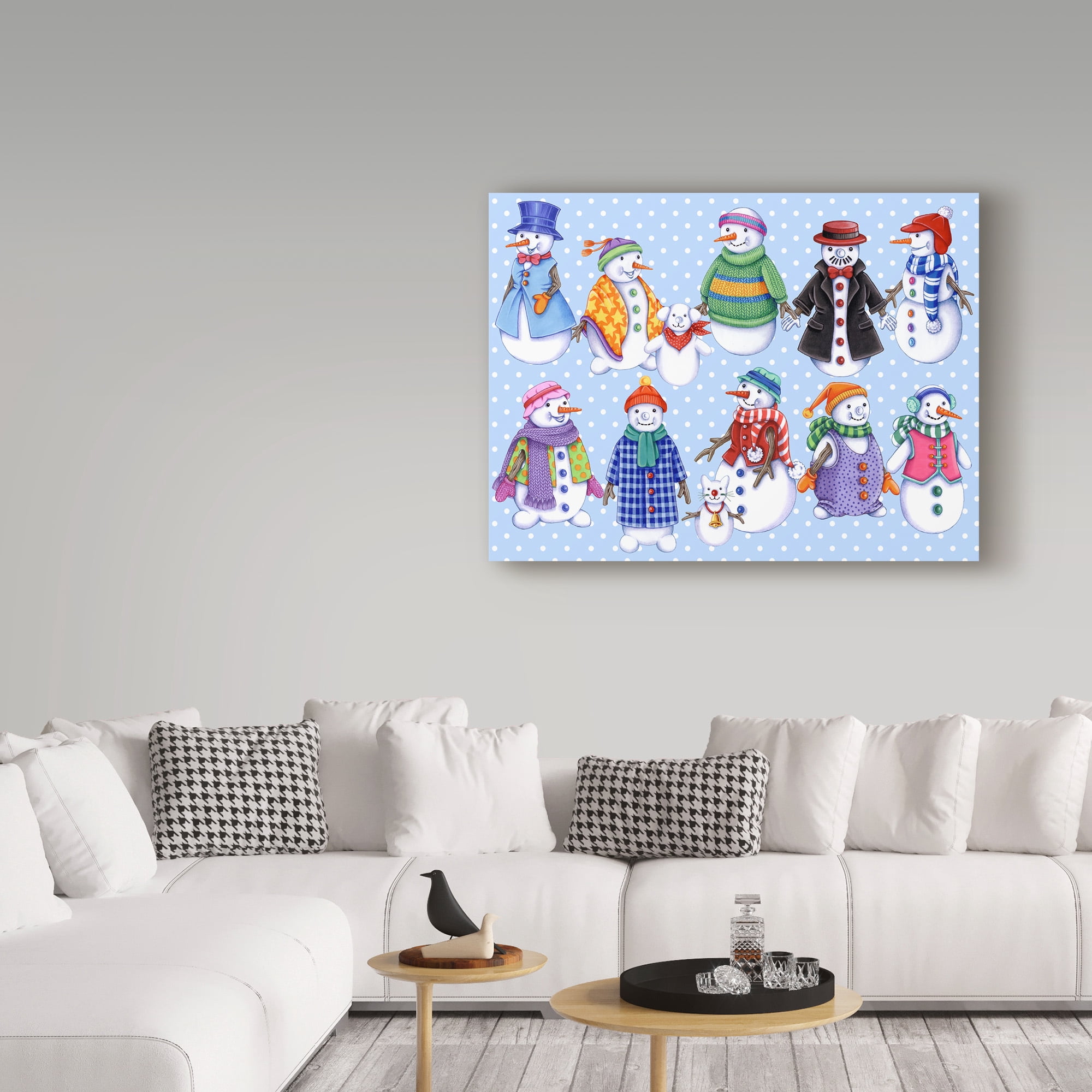 Trademark Fine Art 'Snowmen Pattern' Canvas Art by Kimura Designs