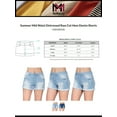 thumbnail image 2 of MixMatchy Women's Summer Mid Waist Distressed Raw Cut Hem Denim Shorts, 2 of 4