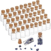 50pcs Mini Glass Bottles 1.5ml Small Jars with Cork Stoppers Wish Favor Bottles Storage Container for Spell Jar Wedding Decoration Home Party Favors 18x10mm Clear