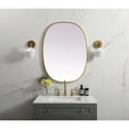 thumbnail image 2 of Metal Frame Oval Mirror 27x36 Inch in Brass, 2 of 3