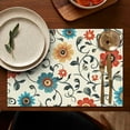 thumbnail image 5 of Bright Wildflower and Butterfly Table Mats Set of 4, Wrinkle Free Heat Resistant Flax Placemats with Bloom and Bee Pattern for Rustic Dining Decor, 5 of 6