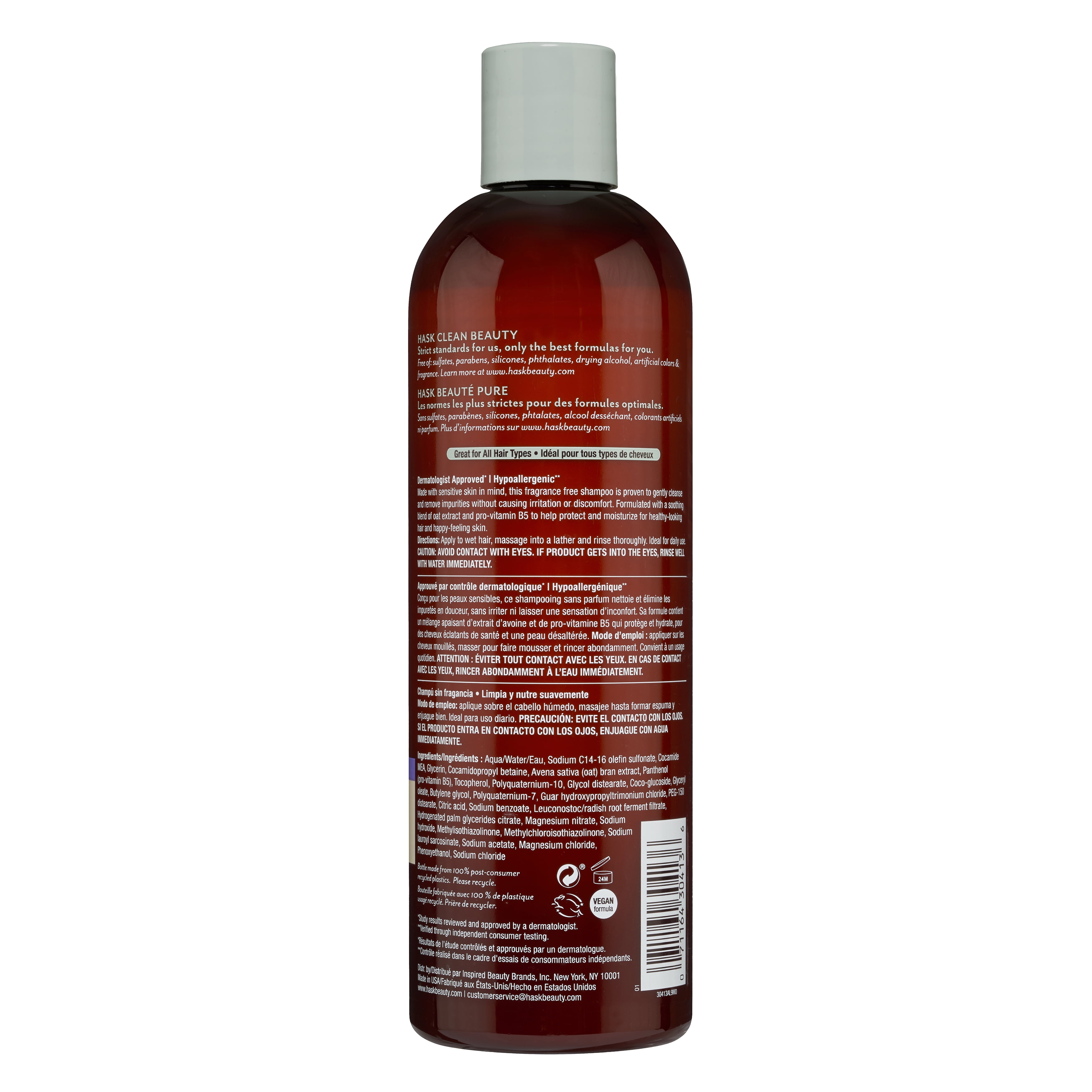 Hask Sensitive Care Fragrance Free Shampoo, 12 fl oz