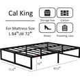 thumbnail image 3 of Lutown-Teen 16 inch California King Bed Frames No Box Spring Needed Heavy Duty Metal Cal King Platform for Mattress Foundation, Noise Free, Easy Assembly, Black, 3 of 6