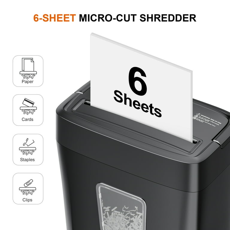 Bonsaii 6-Sheet Micro-Cut Shredder, Document & Credit Card