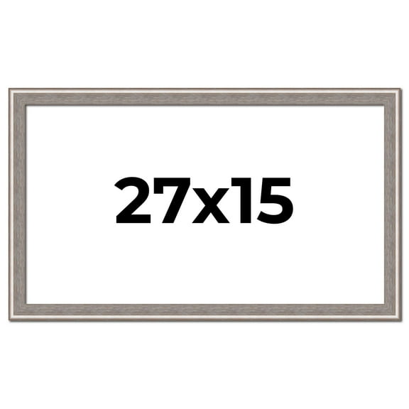 27x15 Frame Grey Real Wood Picture Frame Width 1.25 inches | Interior Frame Depth 0.5 inches | Hans