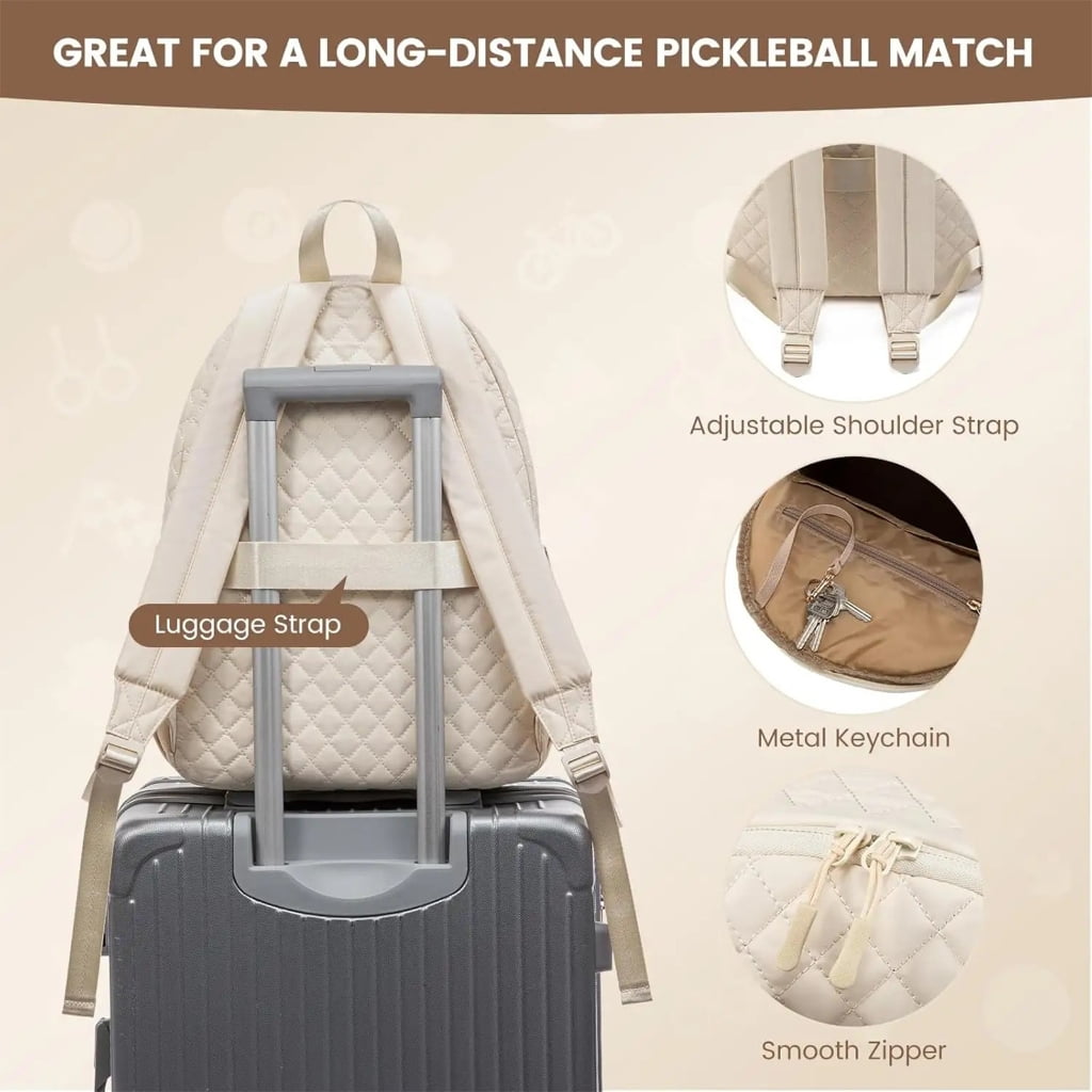 Tennis Sports Gear Bag Spacious Compartment For Rackets Multi Pocket Design Comfortable Shoulder Strap Polyester