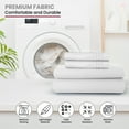 thumbnail image 5 of Lux Decor Collection Queen Size 4 Piece Sheet Set Brushed Microfiber High GSM, Upto 16 Inches Deep Pocket Bedding Sheets & Pillowcases - White, 5 of 8