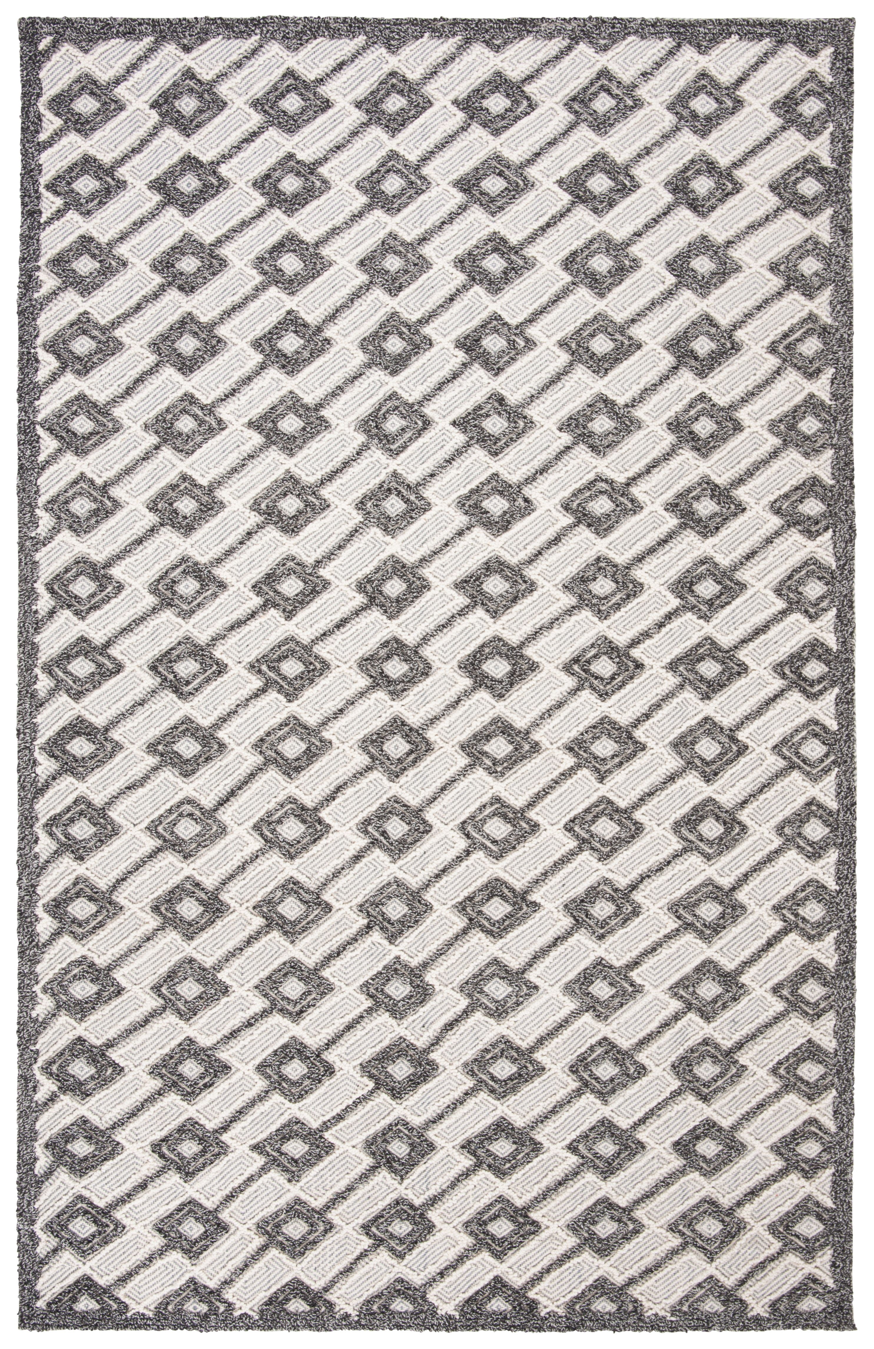 SAFAVIEH Trace Horatio Geometric Diamonds Area Rug, Grey/Beige, 5' x 8'