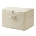 thumbnail image 4 of EIMELI Linen Fabric Storage Box Cube Double Zipper Closure Storage Box for Comforters Bedding and Toys, 4 of 5