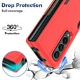 thumbnail image 3 of Galaxy Z Fold 4 Case, Allytech Military Grade Protective Anit-Scratch Shockproof Drop Proof Bumper Defender Back Cover Case for Samsung Galaxy Z Fold 4 5G - Red, 3 of 5