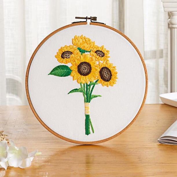 Xihbxyly Kit de Bordado, Proyecto de Bordado Artesanal, Ideal para Principiantes, Diseño Impreso con Bastidor, Bolsa Decorativa, Idea de Regalo para La Familia, Juego de 1 Pieza