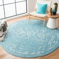 thumbnail image 2 of SAFAVIEH Tulum Ronald Distressed Area Rug, 6'7" x 6'7" Round, Turquoise/Ivory, 2 of 8