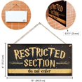 thumbnail image 2 of shiyou-Restricted Section | Funny Signs Home Decorative Signs Decoration plaques Fantasy Signs Welcome Signs 6" x 12", 2 of 4