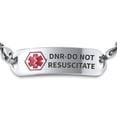 thumbnail image 2 of DNR-Do Not Resuscitate Identification Medical ID Miami Cuban Link Bracelet for Men 8.5 Inch Steel Custom Engraved, 2 of 6